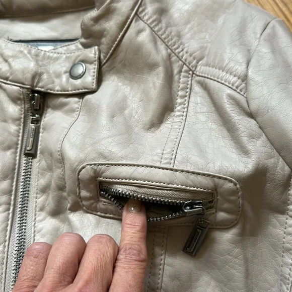 Vegan Leather Faux Fur Lined Moto - Picture 8 of 8